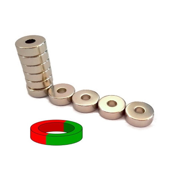 Rund Med Rak Hål Ring Standard N35 Starka NdFeB Magneter